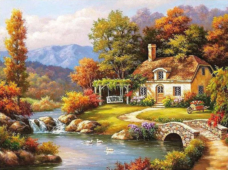 Beautiful Home Painting Design Ideas And Pictures Beautiful House Vintage Home Decor Wall Art Pictures Diy Oil Painting On Canvas By Numbers