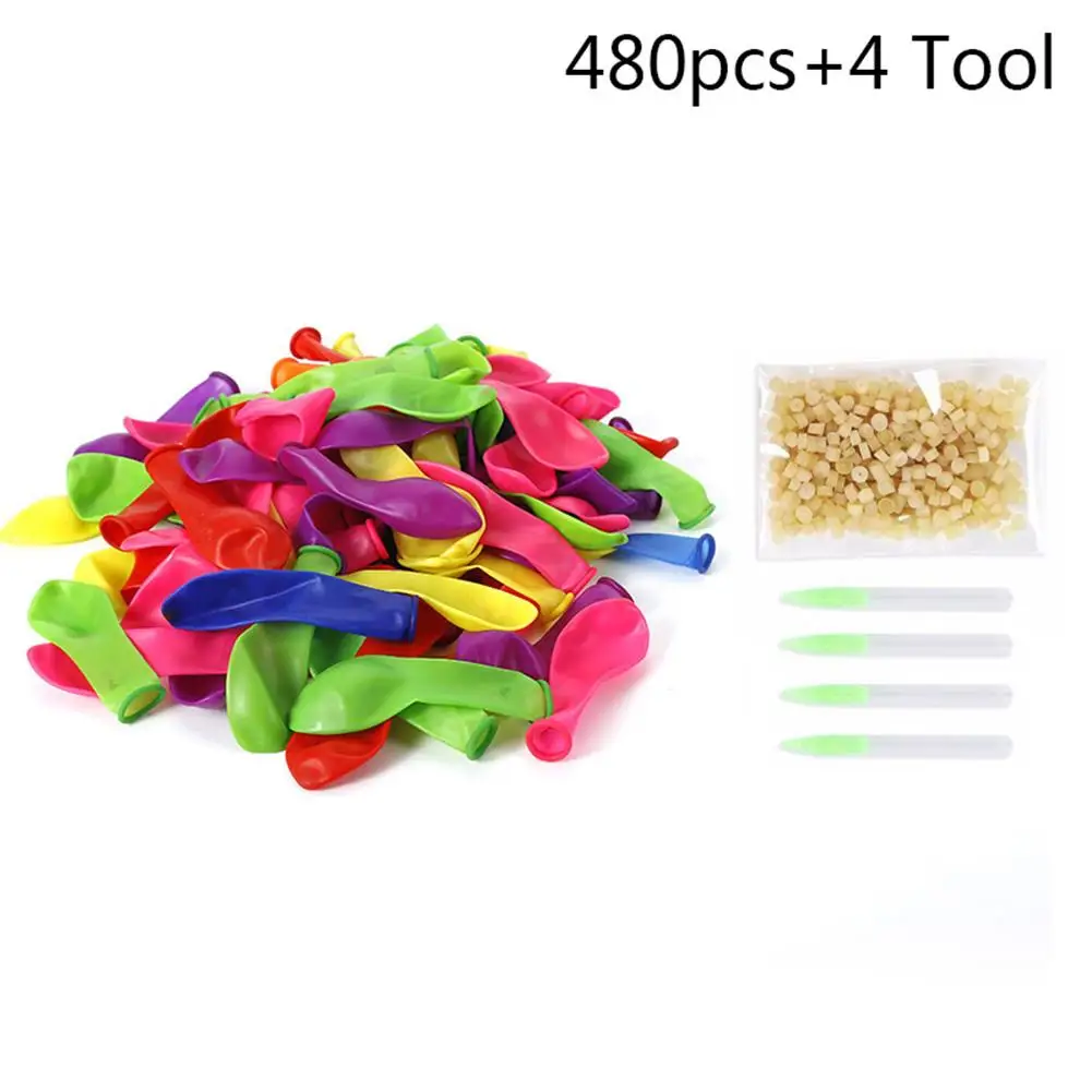 Online 120 240 480 Pcs Musim Panas Anak Outdoor Mainan Balon Air Isi Ulang dan O Cincin Permainan Pesta magic Self Paket Air Bom Bola Mainan