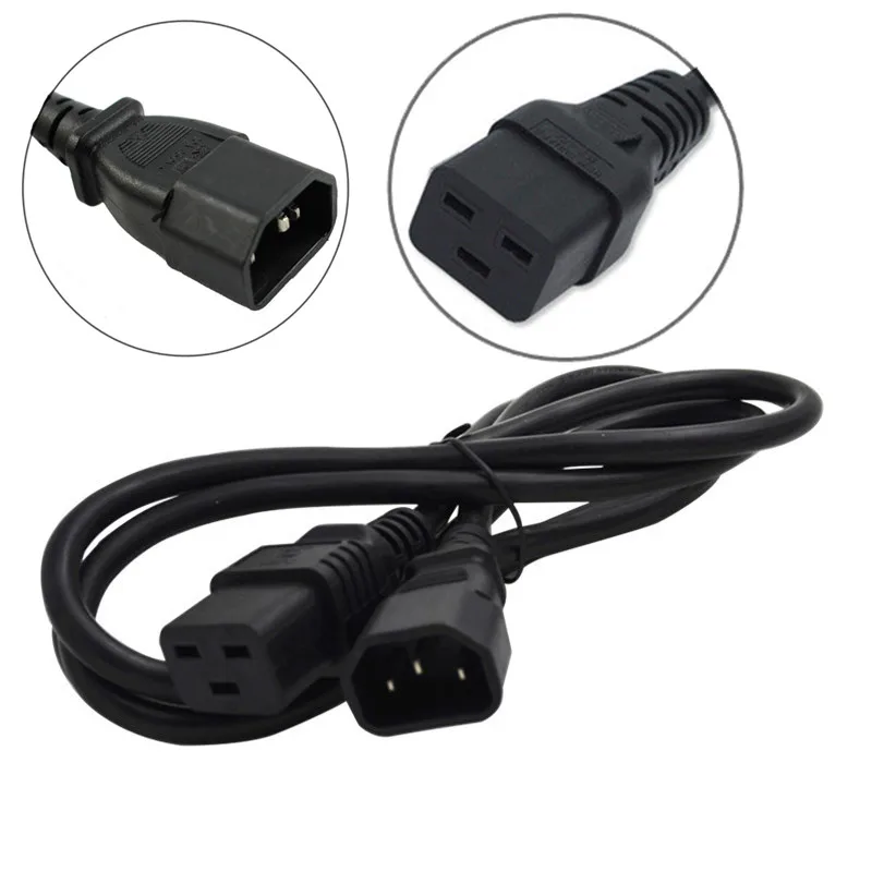 

1.8M C14-C19 IEC320 C14 Male Plug To IEC320 C19 Female Power Extension Cable Cord 10A to 16A 3*1.5mm square PDU Server Cord