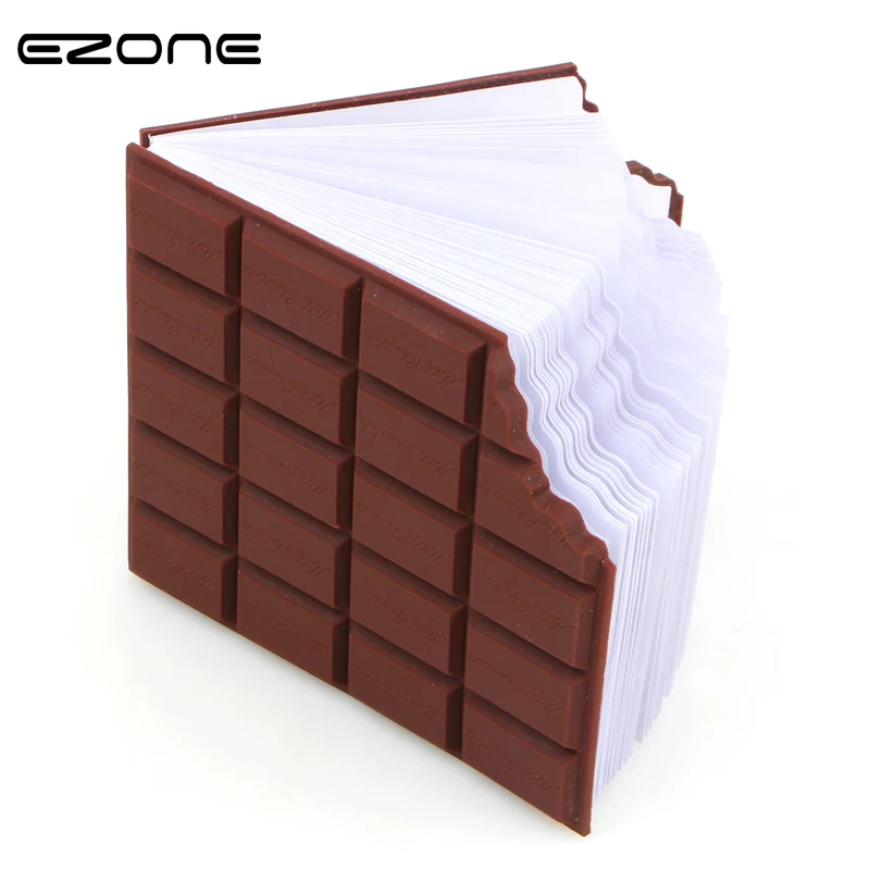 

EZONE 1PC Kawaii Convenient Stationery Notebook Chocolate Memo Pad Sticky Notes DIY Cover Notepad Office School Supplies Gifts