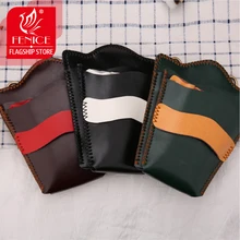 Fenice Retro Leather Contrast Color Case Hairdressing Barber Salon Holster Pouch Styling Tools Bag for 9pcs Hair Scissors high quality pu leather barber hair scissors pet scissors bag salon hairdressing holster pouch case hair styling tools