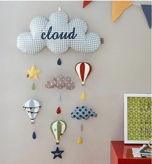  New Arrived Cloud Rocket Star Astronaut DIY Wall Mount Toys Kids Room Baby Stroller Bed Plush Toys 