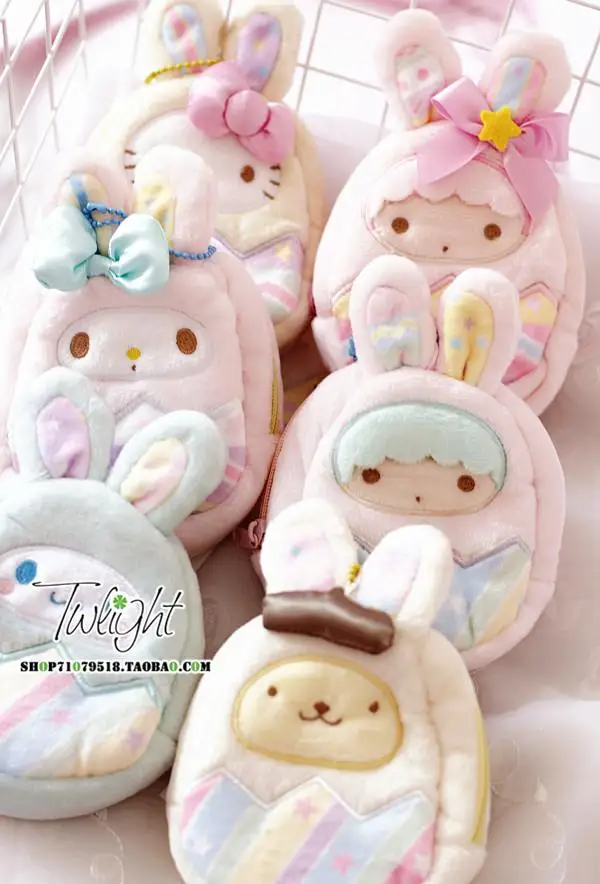 Sanrio, Hello Kitty My Melody Cinnamoroll собачка маленькая двойная звезда плюшевый Кошелек для монет милый кошелек унисекс Kawaii сумка для ключей для девочек Подарки