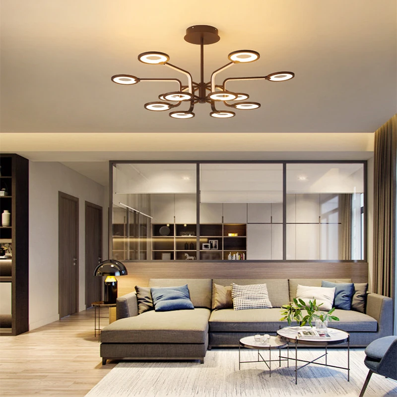 

Chandelier creative butterfly aluminum brown l bedroom living room modern Indoor Lighting RC Dimmable led chandelier