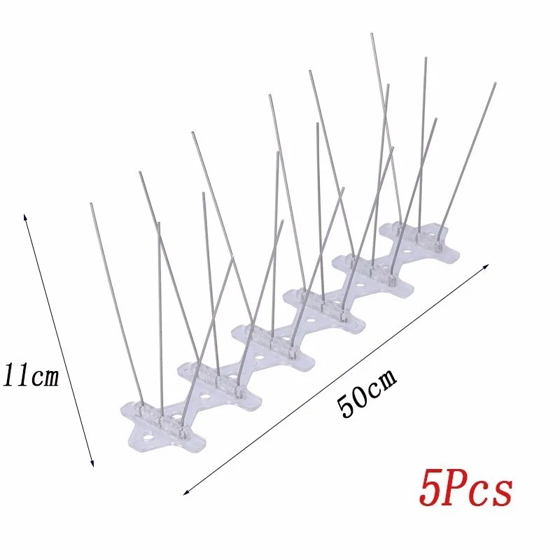 5pcs 2.5M 1-15 шт., для борьбы с вредителями, пластиковые птицы и шипы для отпугивания голубей, против птиц, против голубей, шипы для избавления от голубей и отпугивания птиц - Цвет: 5pcs 2.5M