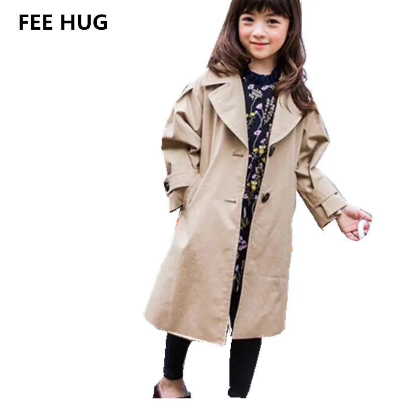 Spring Autumn Children Girls Jackets Teenage Girls Khaki