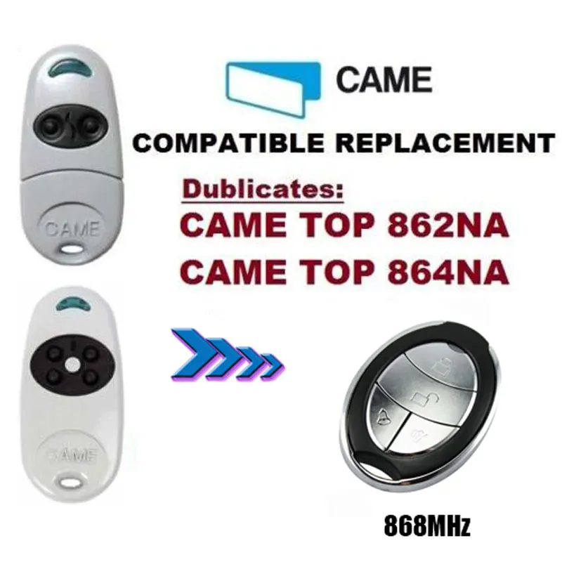 

CAME TOP 862NA ,864NA, 4 Button CAME 868MHz Gate Remote Key Fob Clone/Duplicator