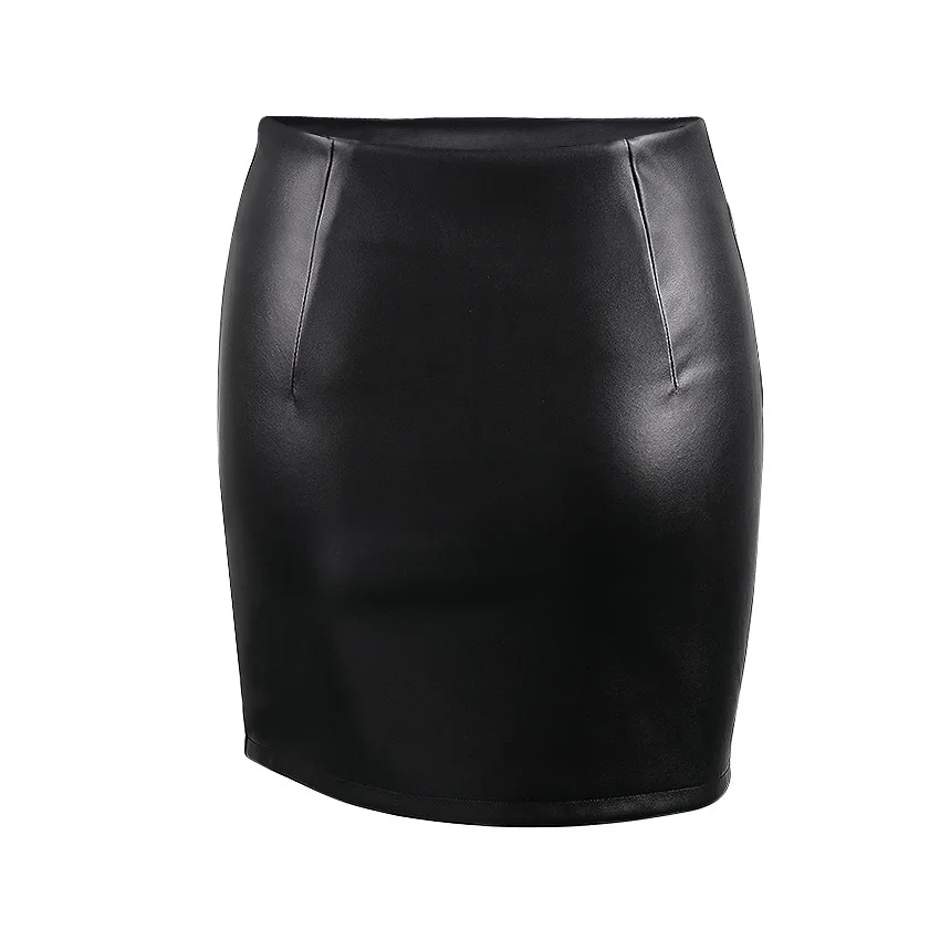 Zogaa Летняя Женская Асимметричная юбка из искусственной кожи, женская сексуальная прошитая юбка с бисером, Женская мини-юбка с высокой талией, новинка