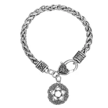 Цепочка на руку с розами, пентаграмма богини, оловянные очаровательные Цветочные браслеты для женщин