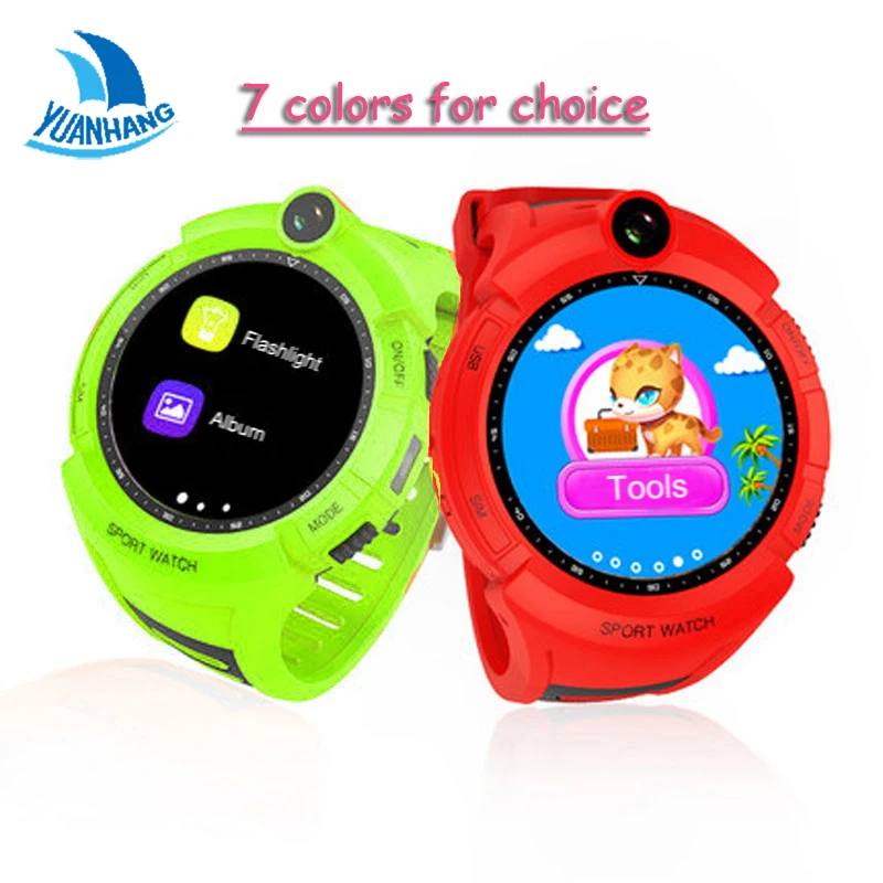 

7 Colors Smart GPS LBS Tracker Locator SOS Remote Camera Monitor Anti-Lost Kid Student Phone Watch WristWatch Touch Round Screen