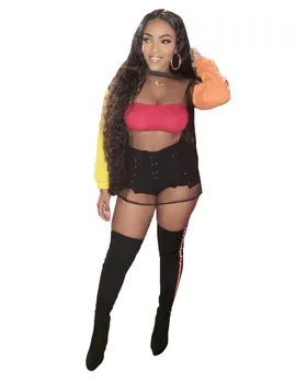 

Spring Summer Women Two Piece Set Top and Pants Plus Size Outfits Tracksuit Sweatsuit Mesh Strapless Tops Sexy Sets