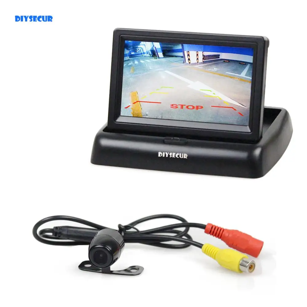

DIYSECUR Wired 4.3" Foldable Rear View Monitor Car Monitor Reversing Camera Car Camera Kit Back Up Parking Accessories