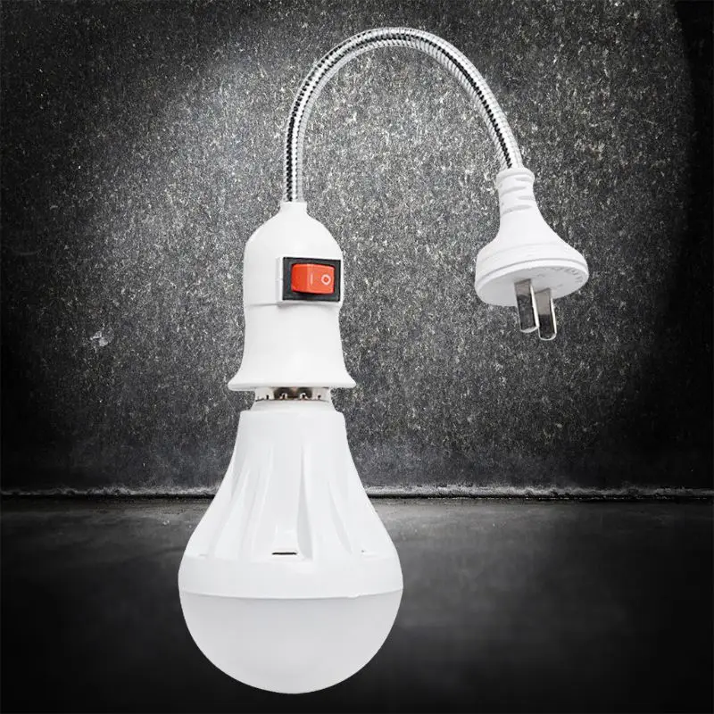 E27 светодиодный Светодиодная лампа ВКЛ/выкл переключатель освещение удлинение Держатель гибкий угол расширение нитки глава ночник