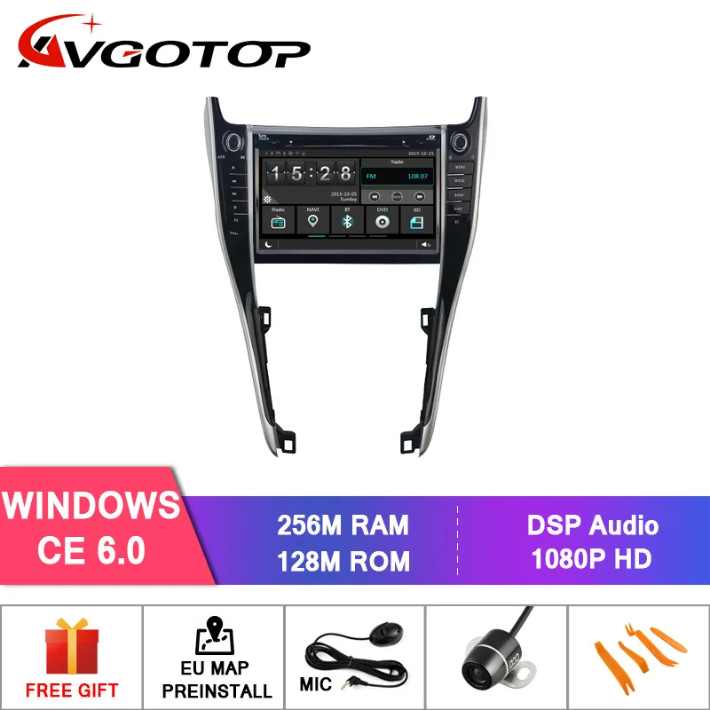 Perfect AVGOTOP Android 9 WINCE Bluetooth GPS Car Radio DVD Player For TOYOTA HARRIER 2G 16G MP3 MP4 Vehicle Multimedia 1