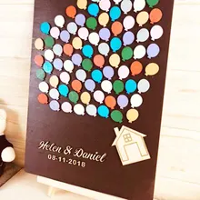 Персонализированные 3D деревянные воздушные шары дом гость книга шар жизни свадебные подарки для гостей на заказ деревенский деревянный Свадебный Гость книга