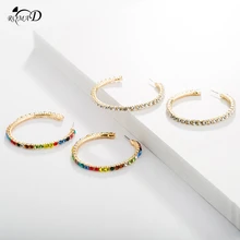 Women Hoop Earrings With Rhinestone Circle Earrings Simple Earrings Big Circle Gold Color Loop Ear rings For Women A30 Women Hoop Earrings With Rhinestone Circle Earrings Simple Earrings Big Circle Gold Color Loop Ear rings For Women A30