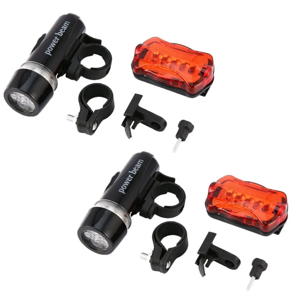 

2pcs LED Bike Lights Front Head Light Headlight Rear Taillight Waterproof Flashlight Torch Bike Warning Light