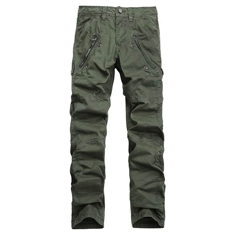 Новинка, мужские военные брюки карго с несколькими карманами, свободные стильные мужские армейские штаны для бега, тактические повседневные Модные Длинные мужские брюки - Цвет: dark army green