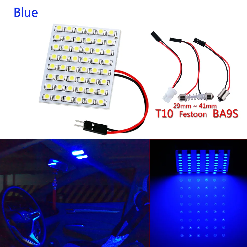 48 SMD Белая Панель Светодиодная лампа для автомобиля T10 BA9S Гирлянда купольная лампа w5w c5w t4w лампа для чтения светодиодная автомобильная лампа автомобильный светильник 12V