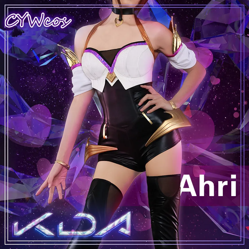 Горячая Игра LOL K/DA Ahri Косплей Костюм с девятью хвостами лиса KDA новая кожа женская