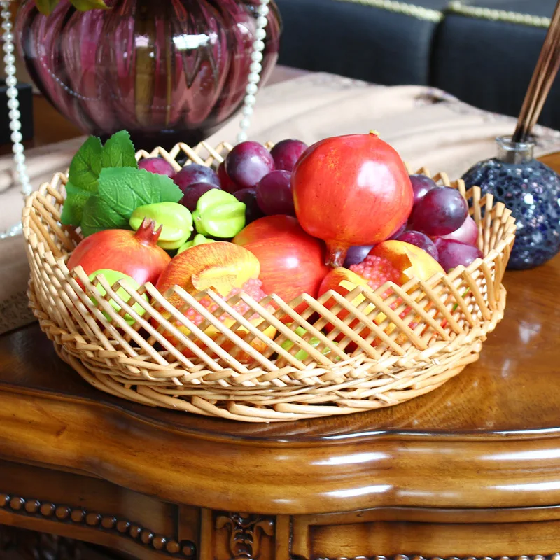 New Wicker Weaving Storage Basket Fruit Bread Vegetables Display Picnic Basket Rattan Storage Box For Cosmetics Snacks Tea Book New Wicker Weaving Storage Basket Fruit Bread Vegetables Display Picnic Basket Rattan Storage Box For Cosmetics Snacks Tea Book