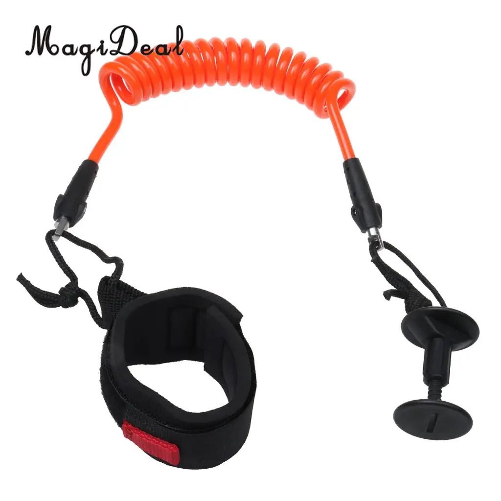MagiDeal 4ft 7mm Orange Coiled Bodyboard Surfboard SUP Bicep Wrist Surf Leash 