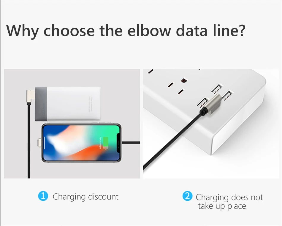 Zinc Alloy Elbow Charger Cable For iphone X XS XR 8 7 6 6s 5 Plus Lighting Charging Phone Data Cables 8 Pin For Apple 1 (10)