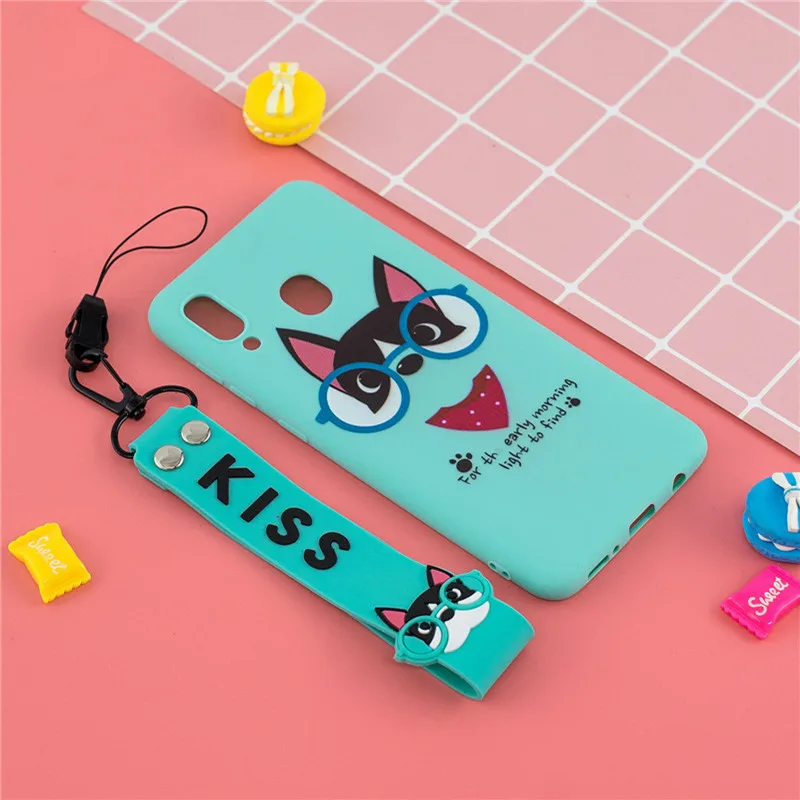 

Shockproof Soft Silicone Full Cover For Samsung Galaxy A10 A30 A40 A50 A70 M10 M20 M30 Case With Silicone Wrist Strap Cover Capa