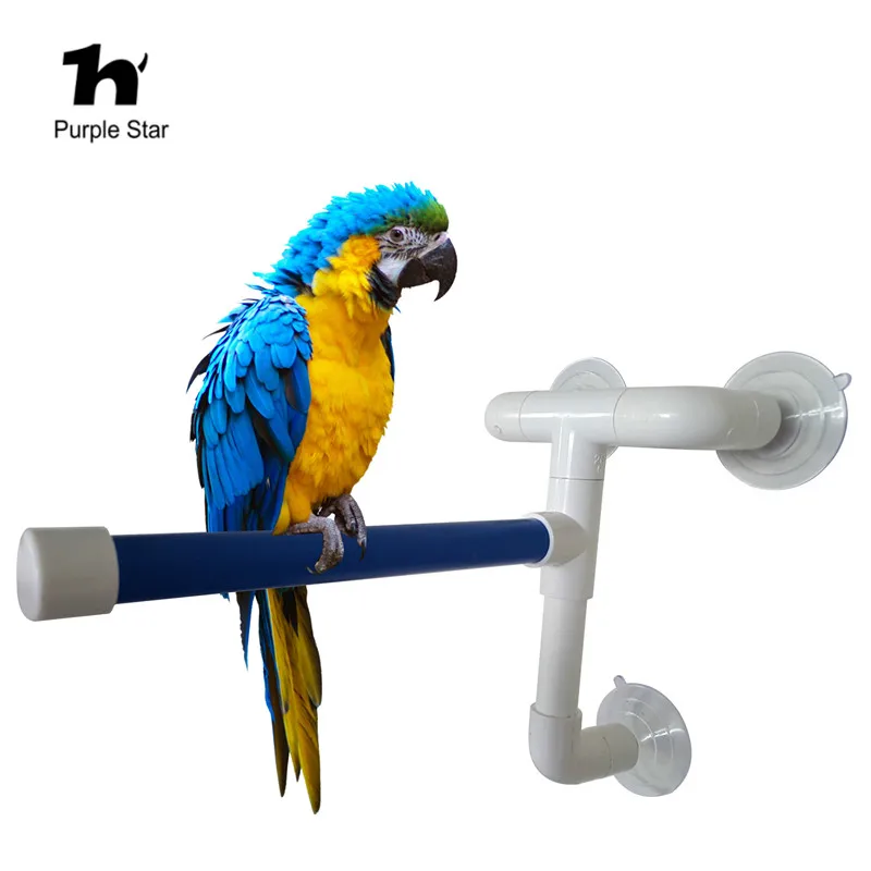 Purple Star Pet Bird Perches Standing Platform Parrot Bath Shower In