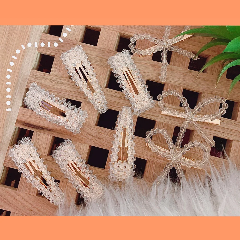 

Free shipping Fashion women ins style beads hairpins girl's lovely elegant side clips Hair accessories korea style cute headwear