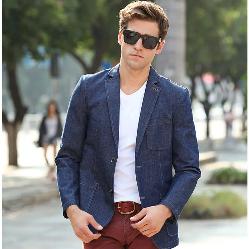 Unique Mens Blazers Chaquetas 2017 Fashion Slim Fit Ocio