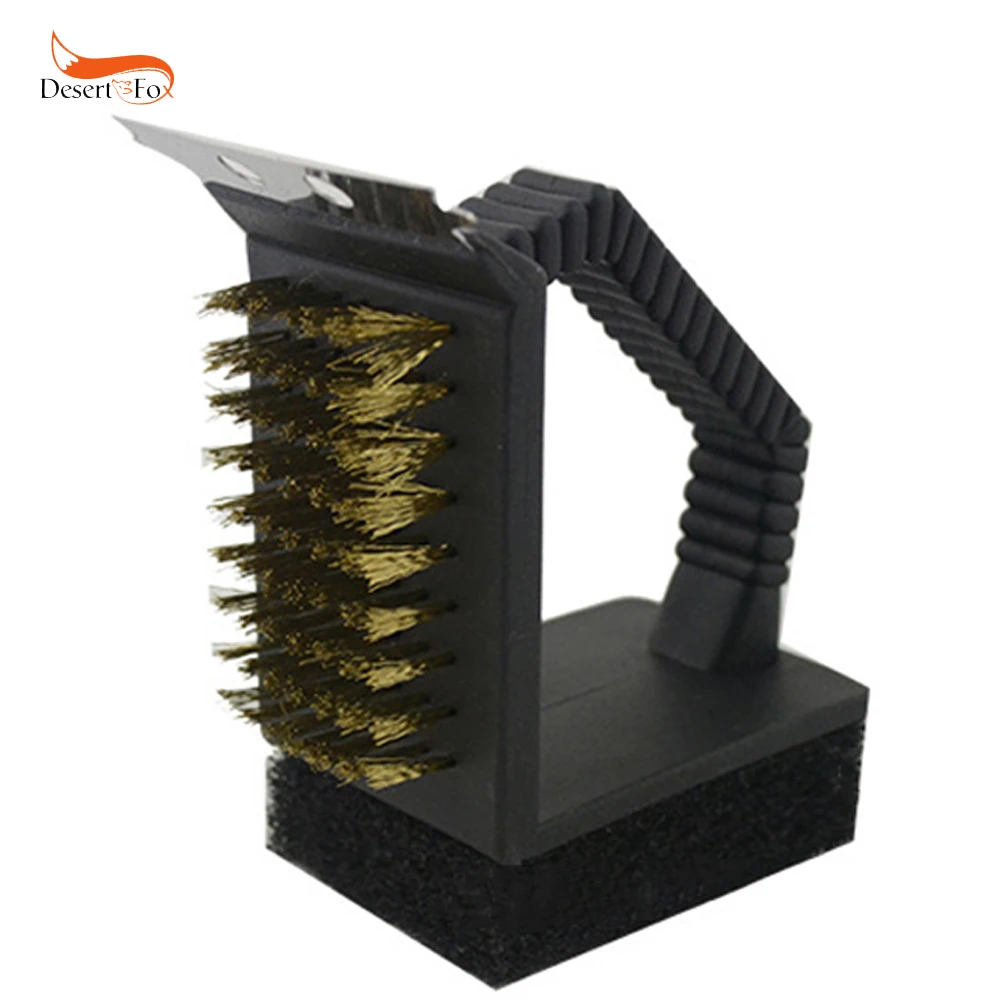 Copper Wire BBQ Grill Brush Long Handle Stainless Steel Barbecue Grill