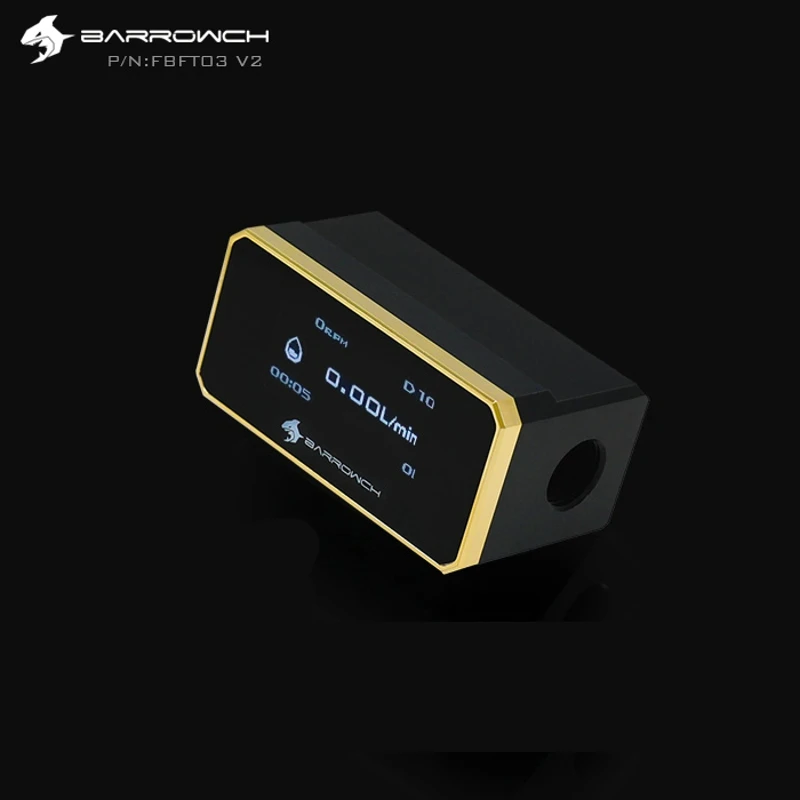 Najtaniej Barrowch FBFT03 V2 cyfrowy wyświetlacz OLED mierniki przepływu wirnika wielokolorowy Panel ze stopu aluminium + korpus POM wykrywanie w czasie rzeczywistym