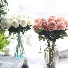 Искусственные розы фланелевые Цветы Свадебный букет вечерние украшения дома DIY ВЕНОК записки Подарочная коробка рукоделия