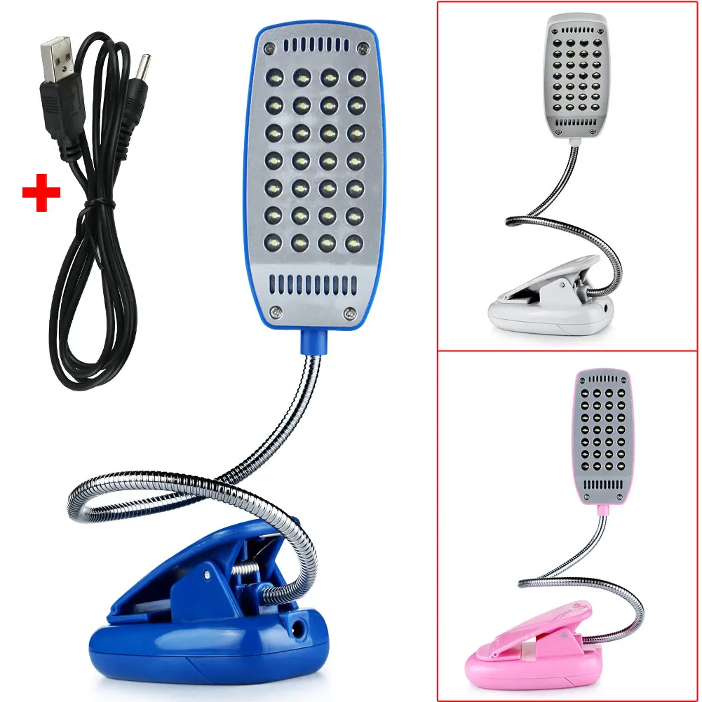 

2018 New Flexible USB/Battery 28 LED Light Reading Lamp Clip On Bed Table Desk Lamp
