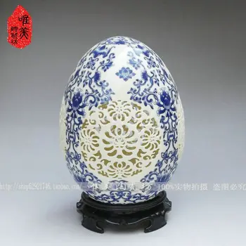 

Ceramics cutout flower vase blue and white porcelain vase ivory porcelain vase egg