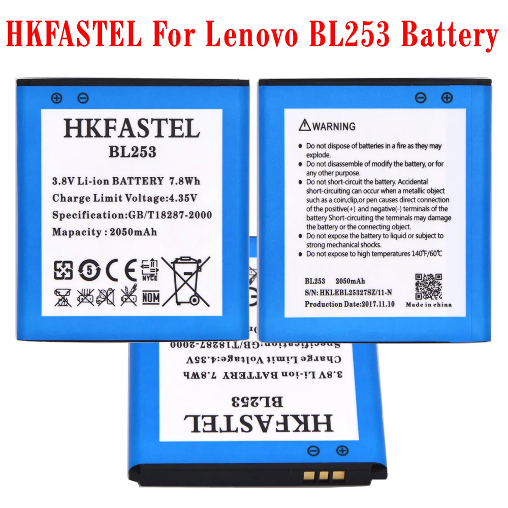 Hkfastel Новый BL253 BL 253 оригинальный аккумулятор мобильного телефона для Lenovo Vibe A A1000