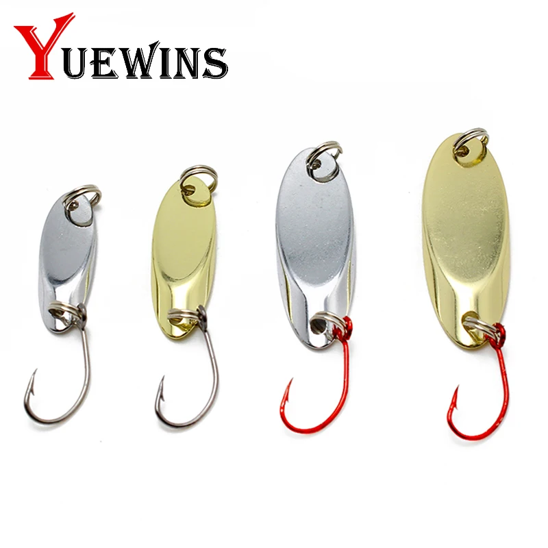 

Yuewins Metal Wobbler Spinner Spoon Fishing Lure copper Hard Bait 1.5g 2g 3.5g 5g Artificial Sequins with Single Hooks QA254