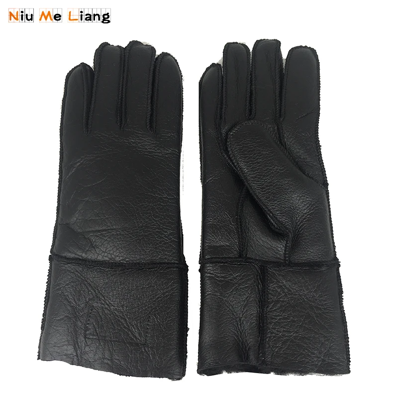 Russian 2018 Winter Women's Gloves 100% Real Leather Sheepskin Gloves Hot Warm Stylish Full Finger Ladies Gloves Mittens N19