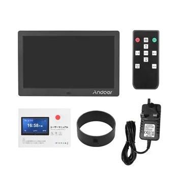 

Andoer 10 Inch 1024*600 IPS Digital Photo Frame Support Time Setting Music Photo Video Functions Support multiple languages