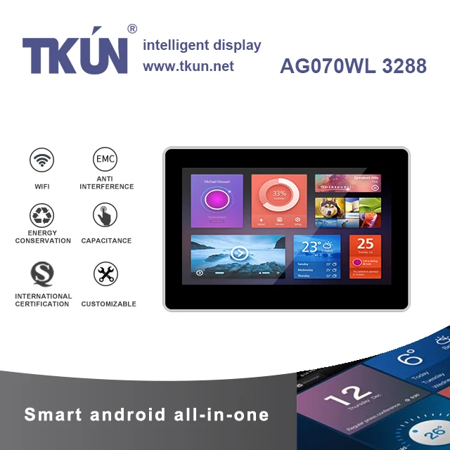 

TKUN 7 inch capacitive multi-touch all-in-one machine, android all-in-one. Industrial grade display Customizable AG070WL 3288