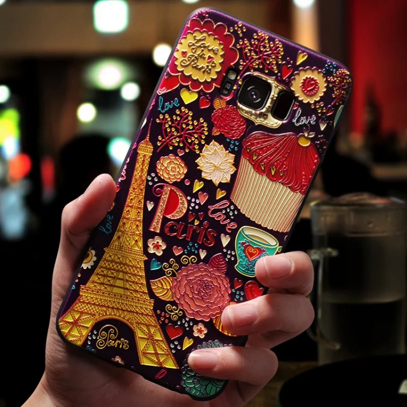 

3D Flower Emboss Case For Samsung Galaxy S10 S10e S6 S7 Edge S8 S9 Plus A8 A6 A9 Plus A7 2018 Star A3 A5 2017 2016 Case Soft TPU