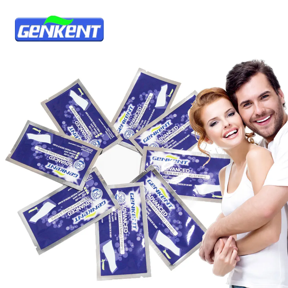 Полоски для отбеливания зубов GENKENT 7 упаковок профессиональные двойные зубные