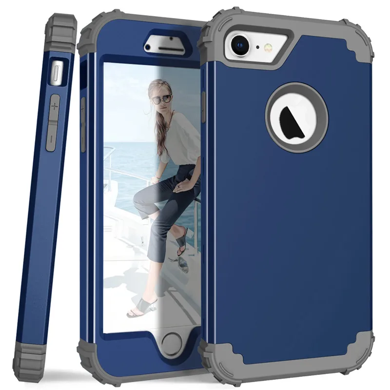 For iPhone7 Case Heavy Duty Hybrid Shockproof Armor Rugged Case For iPhone7Plus Cover Hard PC + Soft Rubber Silicone Phone Cases (9)