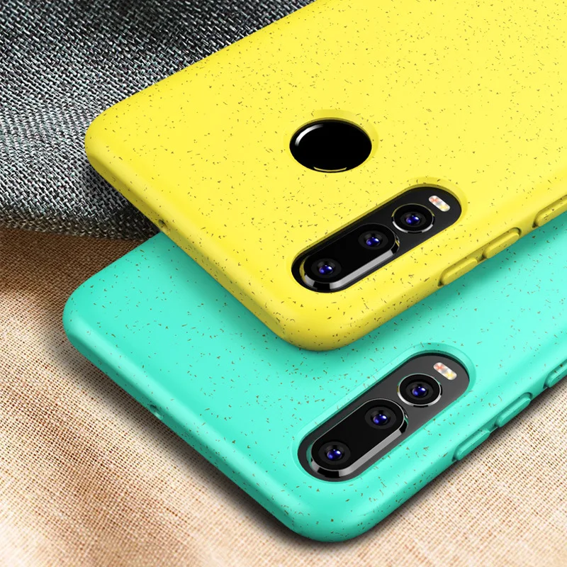 Cute Straw Pattern Candy Color Soft Silicone Cellphone Case Cover for Huawei P30 Pro P30Lite Mobile Phone Shell Accessories