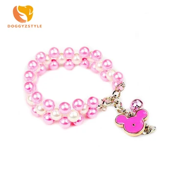 

2 Colors Pet Dog Cat Pearl Accessories Collar For Small Medium Dogs Chihuhua Yorkshire Necklace Puppy Cat Collars DOGGYZSTYLE