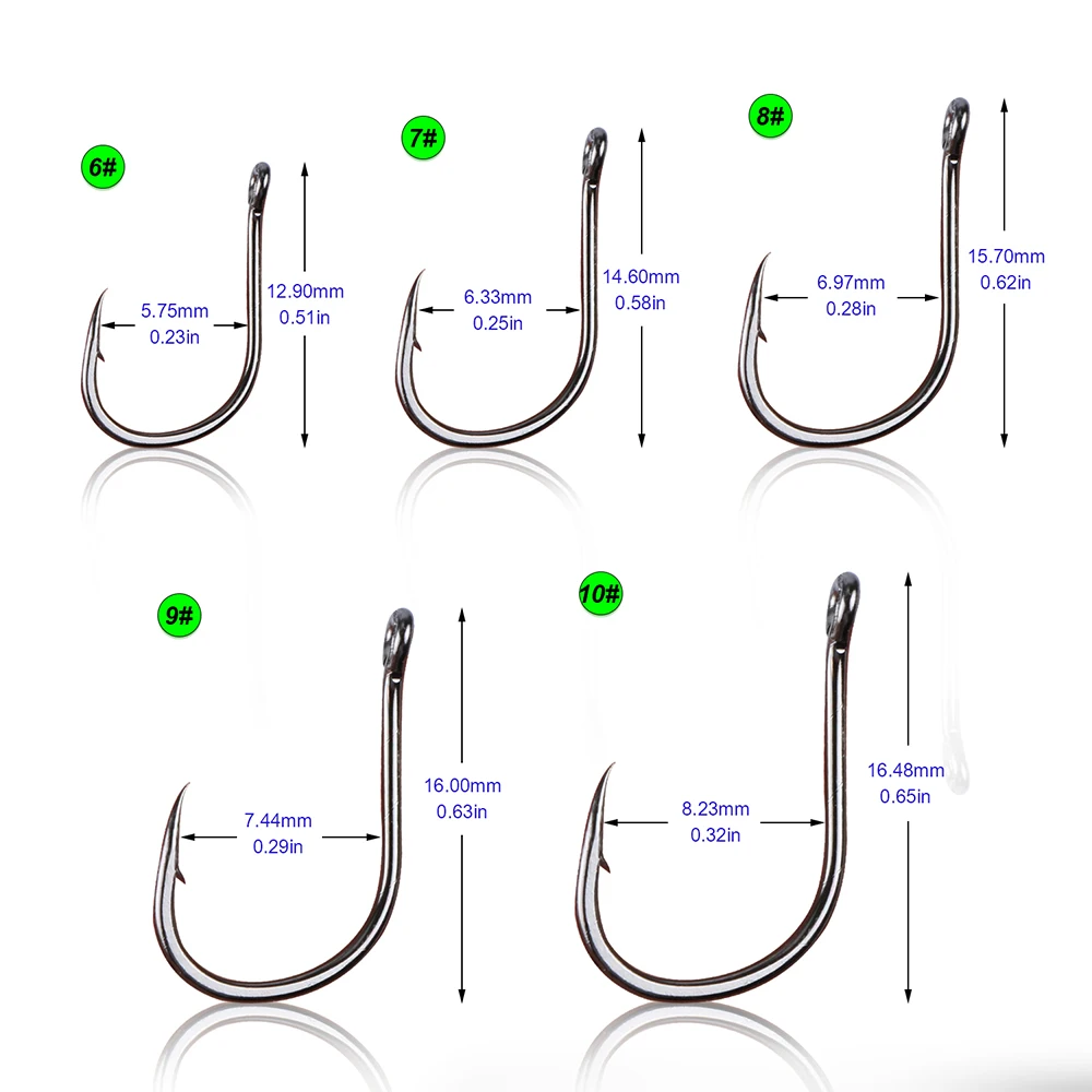 Goture 500pcs/lot Fishing Hooks #6 #7 #8 #9 #10 #11 #12 #13 #14 #15 Fresh  Water Fishing Fishhooks Carp Fishing Tackle