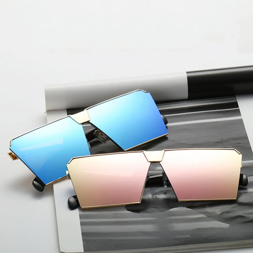 Новые 8 цветов Для женщин солнцезащитные очки Уникальных Негабаритных щит UV400 градиент Винтаж солнцезащитные очки большой металлической рамки для Для женщин#233111