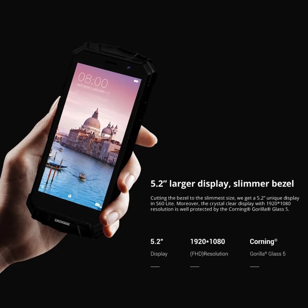 DOOGEE S60 Lite, 4 Гб+ 32 ГБ, мобильный телефон, IP68, водонепроницаемый, 5,2 дюймов, Android 7,0, MTK6750T, четыре ядра, две sim-карты, NFC, OTG, смартфон