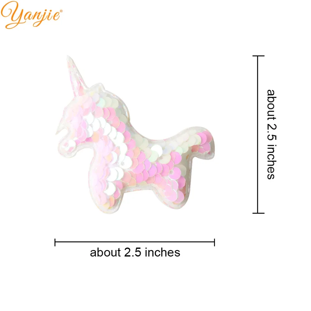 30 шт./лот 2 5 ''мягкий блестками Рог единорога для девочек 2021 Unicorn Hair лук заколки